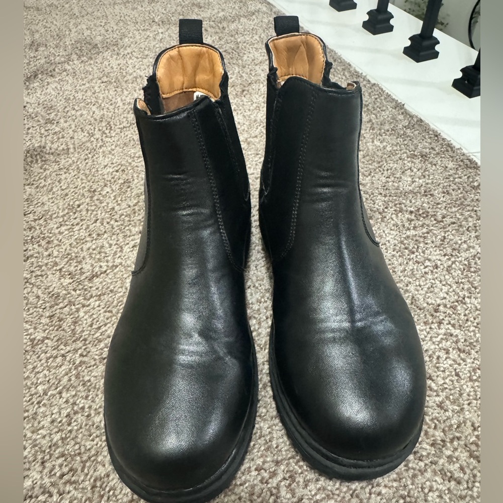 Black Leather Boys Boots